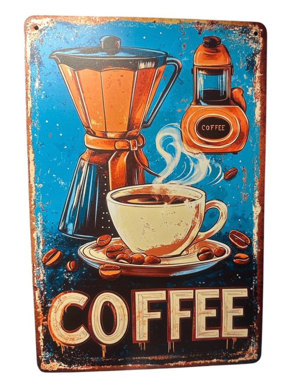 Vintage Coffee Metal Sign 8x12 Retro Cafe Kitchen Wall Decor Tin Vintage